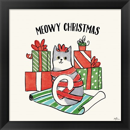 Framed Santa Paws IV Print