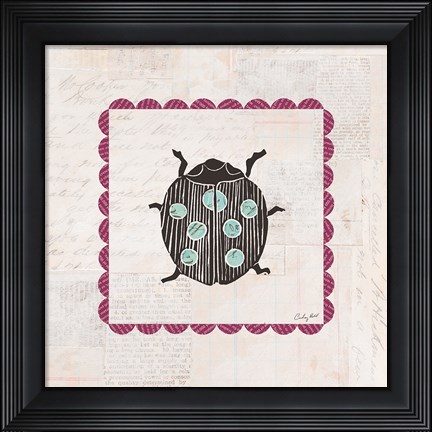 Framed Ladybug Stamp Bright Print