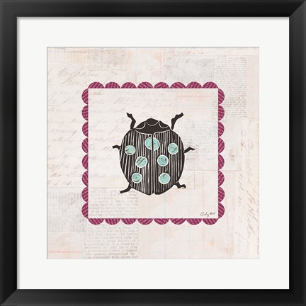 Framed Ladybug Stamp Bright Print