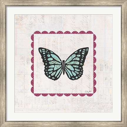 Framed Butterfly Stamp Bright Print