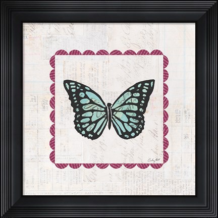 Framed Butterfly Stamp Bright Print