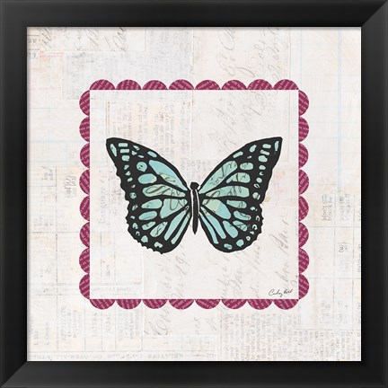 Framed Butterfly Stamp Bright Print