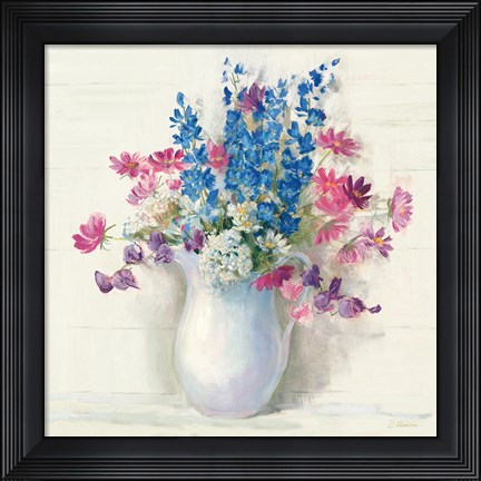 Framed Ironstone Bouquet II Bright Print