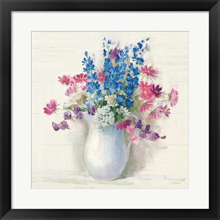 Framed Ironstone Bouquet II Bright Print