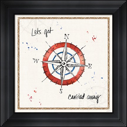 Framed Coastal Buoys V Print