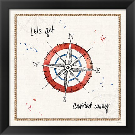 Framed Coastal Buoys V Print