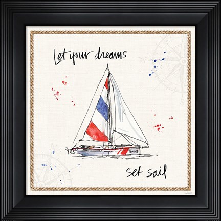 Framed Coastal Buoys III Print