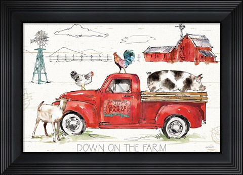 Framed Down on the Farm II Print