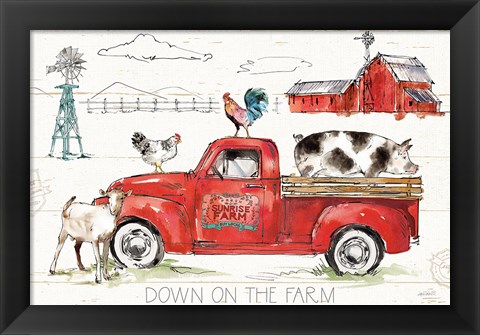 Framed Down on the Farm II Print