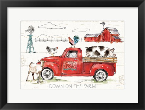 Framed Down on the Farm II Print