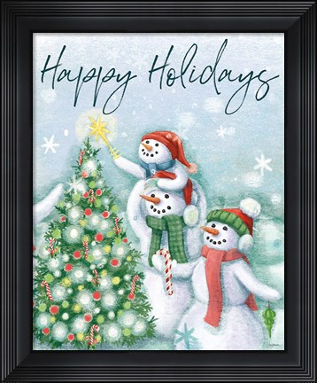 Framed Classic Snowmen VI Print
