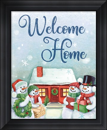 Framed Classic Snowmen V Print