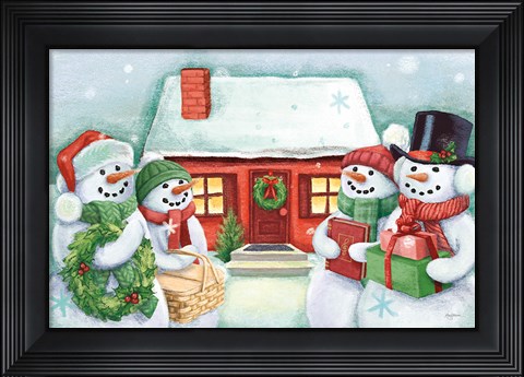 Framed Classic Snowmen III Print