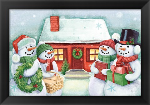 Framed Classic Snowmen III Print