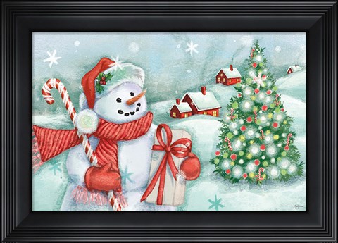 Framed Classic Snowmen I Print
