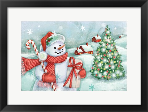 Framed Classic Snowmen I Print