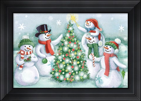 Framed Classic Snowmen IV Print