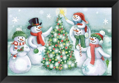 Framed Classic Snowmen IV Print