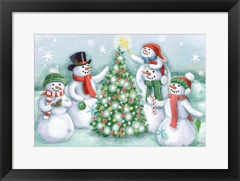 Framed Classic Snowmen IV Print