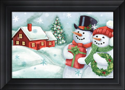 Framed Classic Snowmen II Print