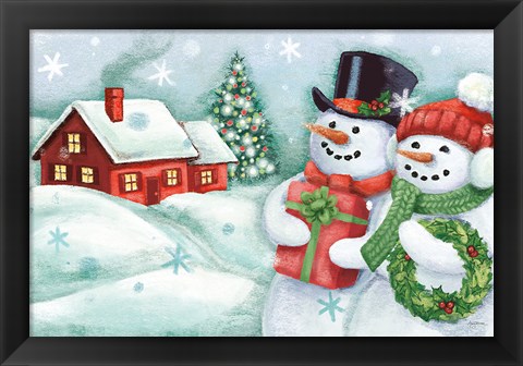 Framed Classic Snowmen II Print