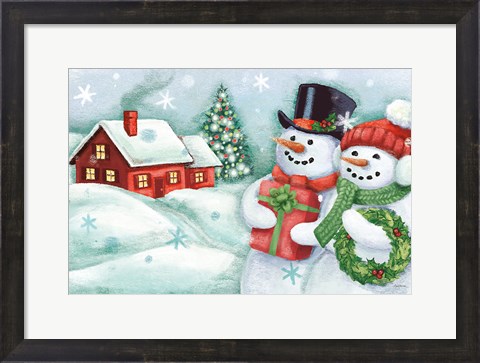 Framed Classic Snowmen II Print