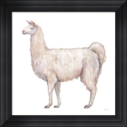 Framed Bohemian Cactus Llama Print