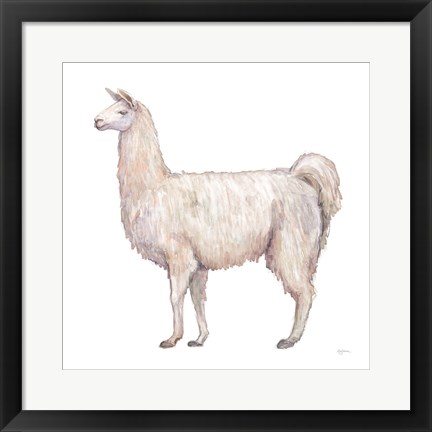 Framed Bohemian Cactus Llama Print