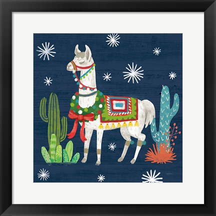 Framed Lovely Llamas V Christmas Print