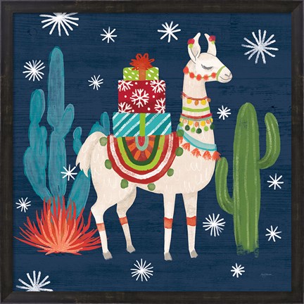 Framed Lovely Llamas II Christmas Print