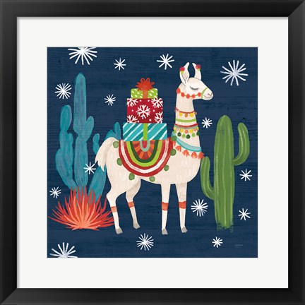 Framed Lovely Llamas II Christmas Print