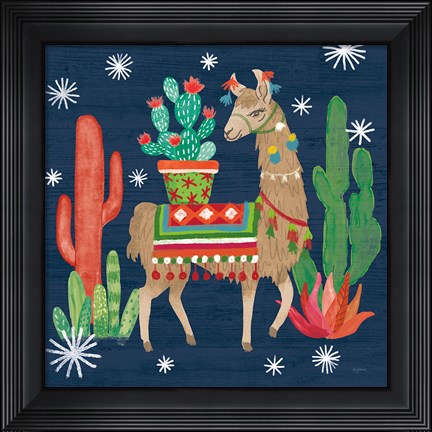 Framed Lovely Llamas III Christmas Print