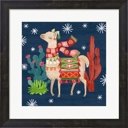 Framed Lovely Llamas IV Christmas Print