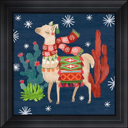 Framed Lovely Llamas IV Christmas Print