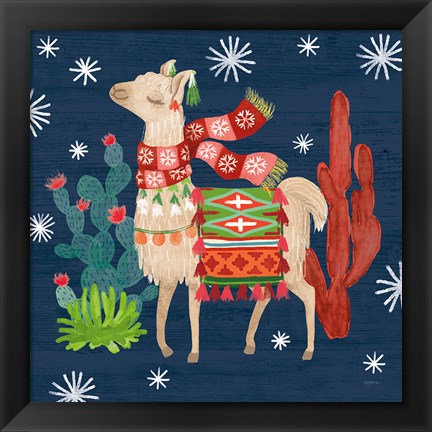 Framed Lovely Llamas IV Christmas Print