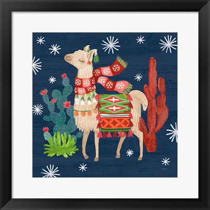 Framed Lovely Llamas IV Christmas Print