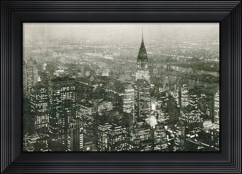 Framed Manhattan at Night Print