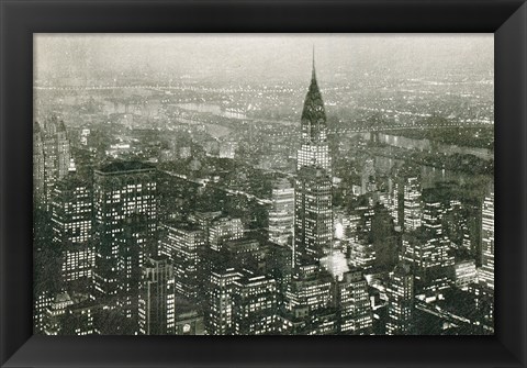 Framed Manhattan at Night Print