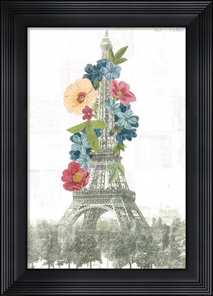 Framed Floral Eiffel Tower Print