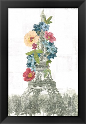 Framed Floral Eiffel Tower Print