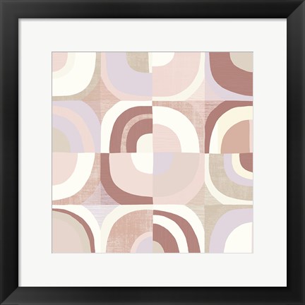 Framed Circle Quartet Blush Print