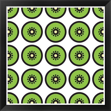 Framed Composizione Con Fette Di Kiwi Print