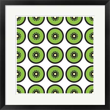 Framed Composizione Con Fette Di Kiwi Print