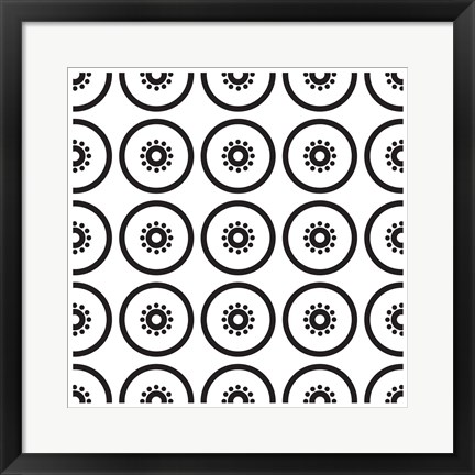 Framed Composizione Con Fette Di Kiwi In Bianco E Nero Print