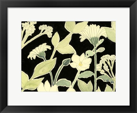 Framed White Night Flowers I Print