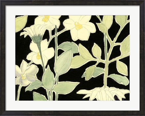 Framed White Night Flowers II Print