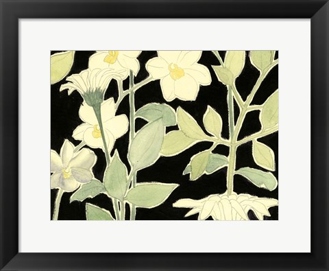 Framed White Night Flowers II Print