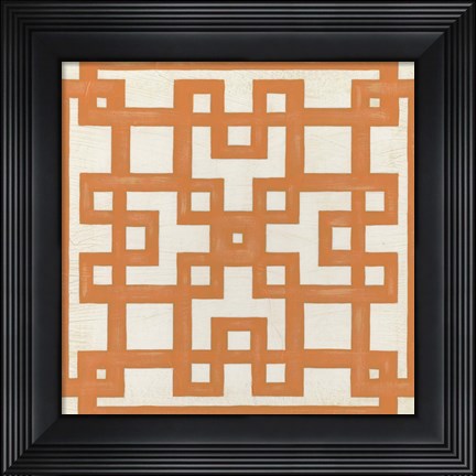 Framed Maze Motif I Print