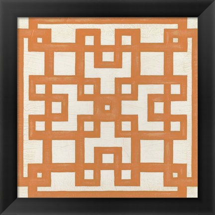 Framed Maze Motif I Print