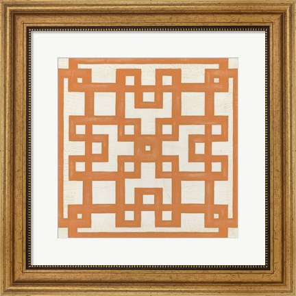 Framed Maze Motif I Print
